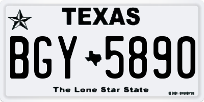 TX license plate BGY5890