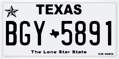 TX license plate BGY5891