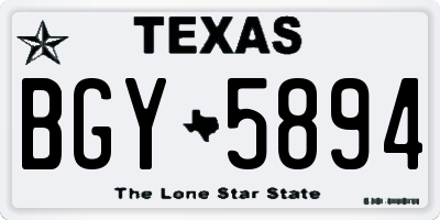 TX license plate BGY5894