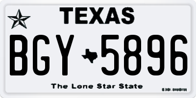 TX license plate BGY5896