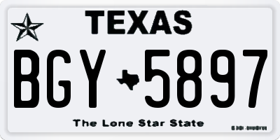 TX license plate BGY5897