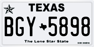TX license plate BGY5898