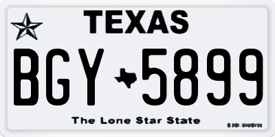 TX license plate BGY5899