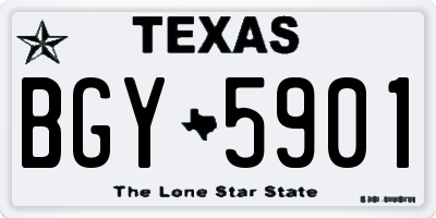 TX license plate BGY5901