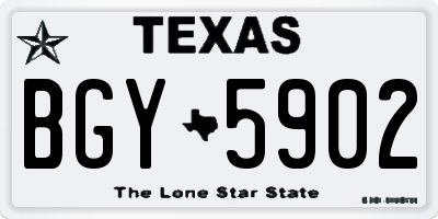 TX license plate BGY5902