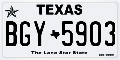 TX license plate BGY5903