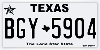 TX license plate BGY5904