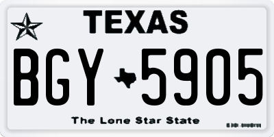 TX license plate BGY5905