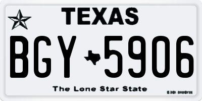 TX license plate BGY5906