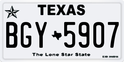 TX license plate BGY5907