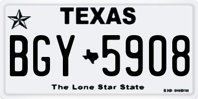 TX license plate BGY5908