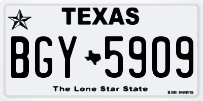 TX license plate BGY5909
