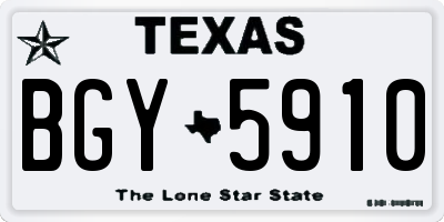 TX license plate BGY5910