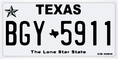 TX license plate BGY5911