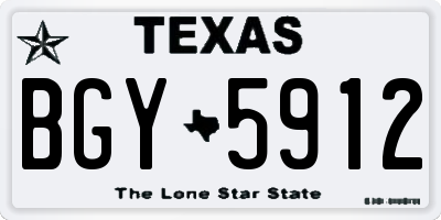 TX license plate BGY5912