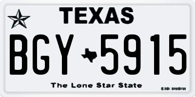 TX license plate BGY5915