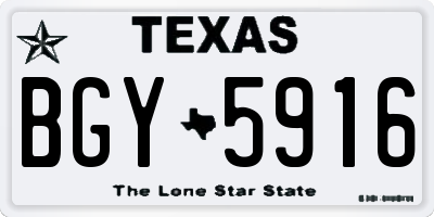 TX license plate BGY5916