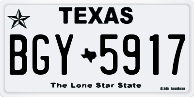 TX license plate BGY5917