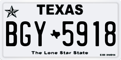 TX license plate BGY5918