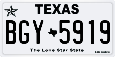 TX license plate BGY5919