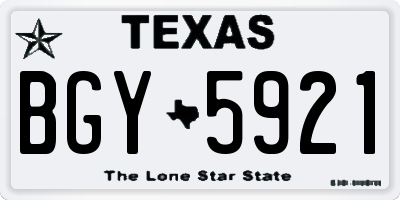 TX license plate BGY5921