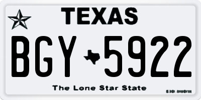TX license plate BGY5922
