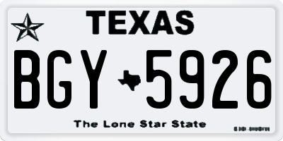 TX license plate BGY5926