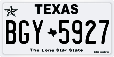 TX license plate BGY5927