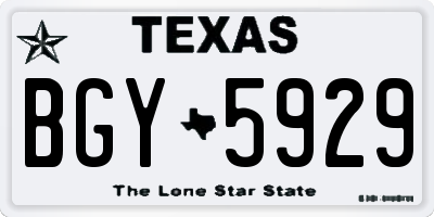 TX license plate BGY5929