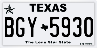 TX license plate BGY5930