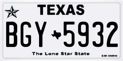 TX license plate BGY5932