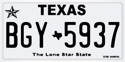 TX license plate BGY5937