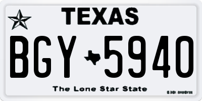 TX license plate BGY5940