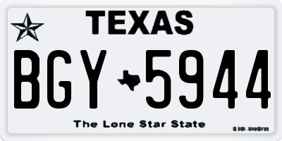 TX license plate BGY5944