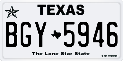 TX license plate BGY5946