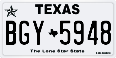 TX license plate BGY5948