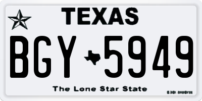 TX license plate BGY5949