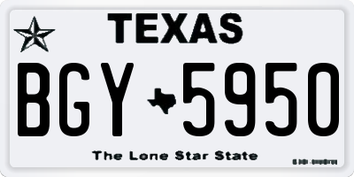 TX license plate BGY5950