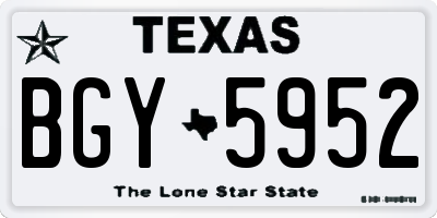 TX license plate BGY5952