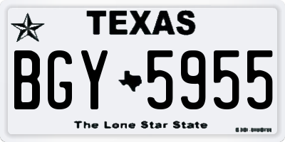 TX license plate BGY5955