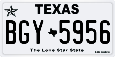 TX license plate BGY5956