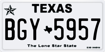 TX license plate BGY5957