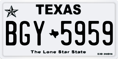 TX license plate BGY5959