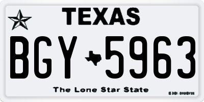 TX license plate BGY5963