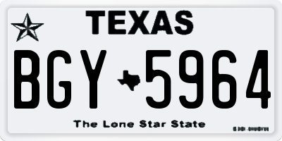 TX license plate BGY5964