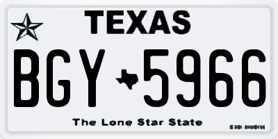 TX license plate BGY5966