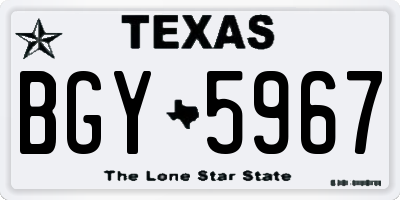 TX license plate BGY5967