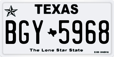 TX license plate BGY5968