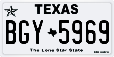 TX license plate BGY5969