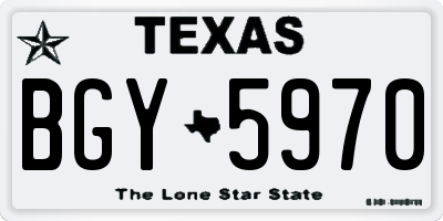 TX license plate BGY5970
